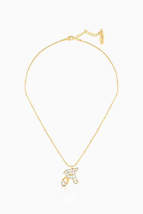 Polki Initial M Necklace