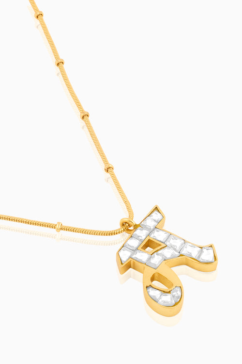 Polki Initial M Necklace