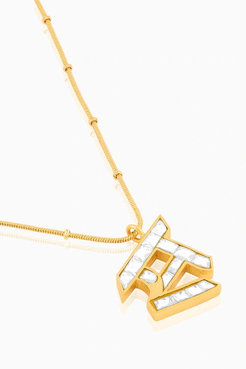 Polki Initial S Necklace