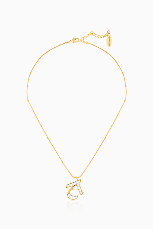 Polki Initial T Necklace