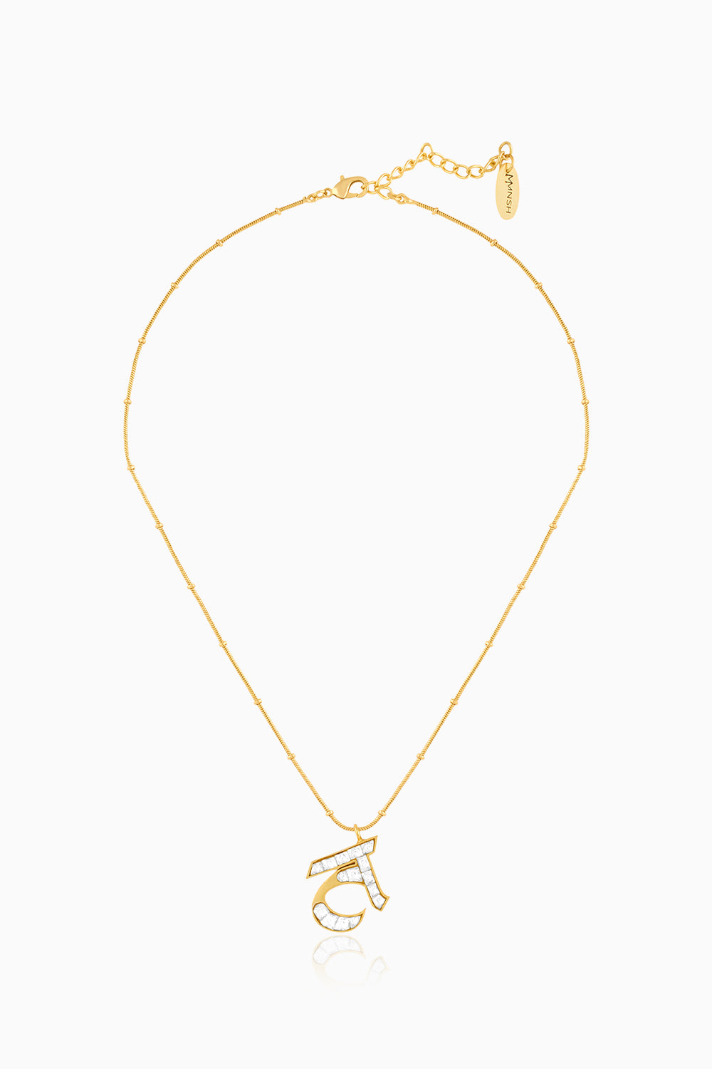 Polki Initial T Necklace