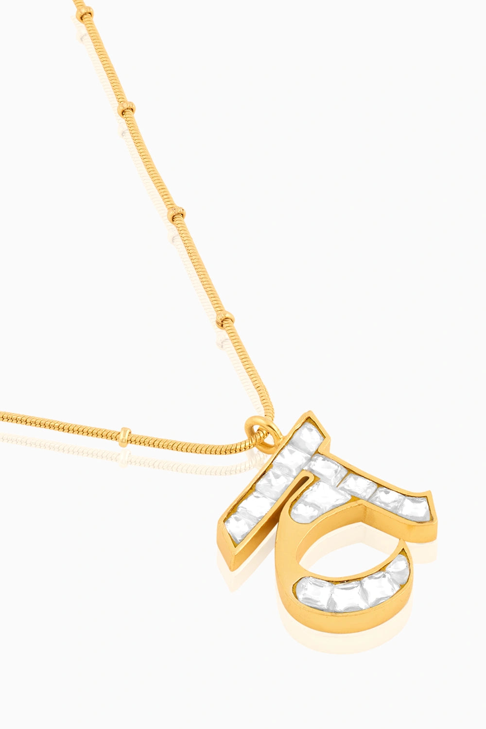 Polki Initial T Necklace