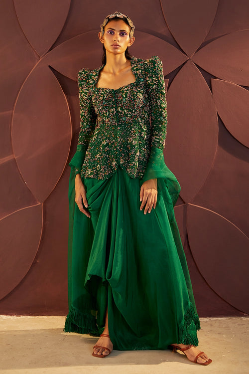Verte Draped Skirt Co-ord Set