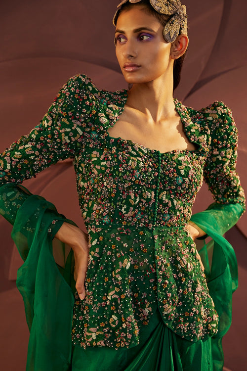 Verte Draped Skirt Co-ord Set