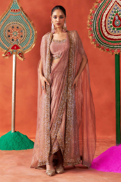 Heer Cape Saree Set - The Sverve