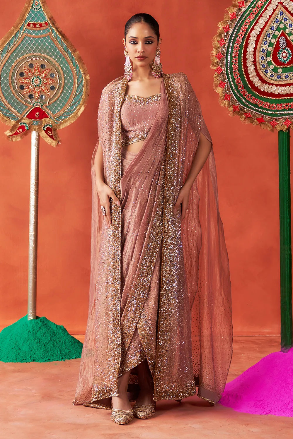 Heer Cape Saree Set - The Sverve