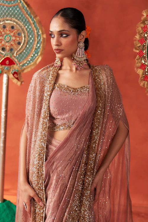 Heer Cape Saree Set - The Sverve