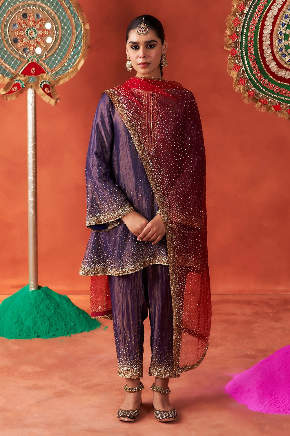 Saanjh Purple Kurta Set - The Sverve