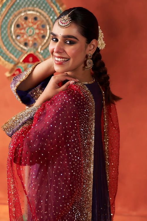 Saanjh Purple Kurta Set - The Sverve