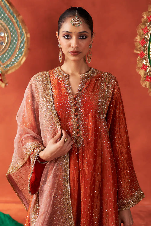 Nagma Orange Kurta Set - The Sverve