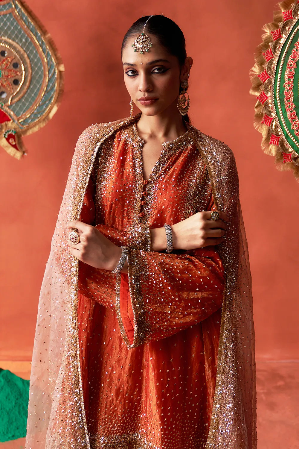 Nagma Orange Kurta Set - The Sverve