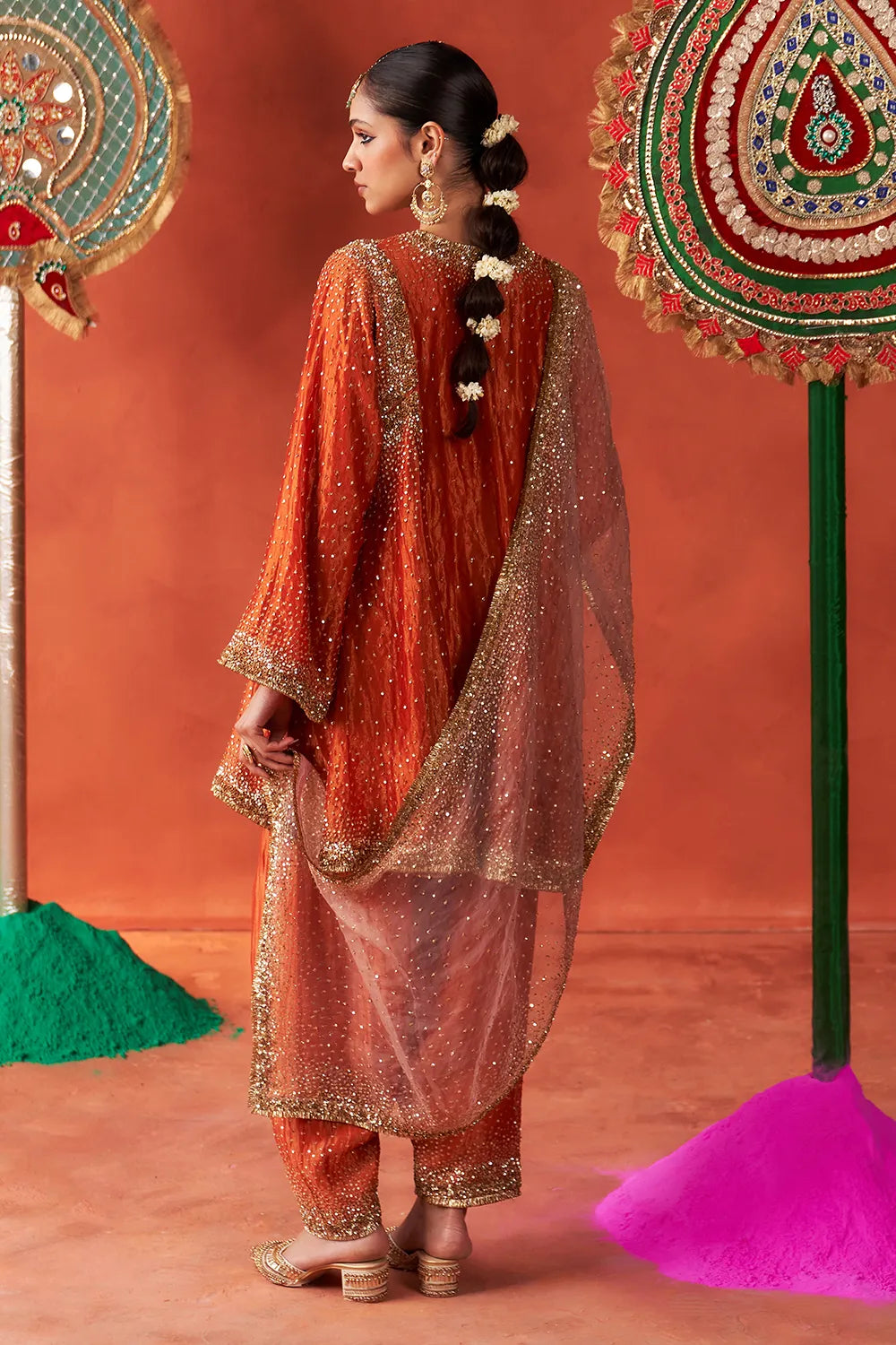 Nagma Orange Kurta Set - The Sverve