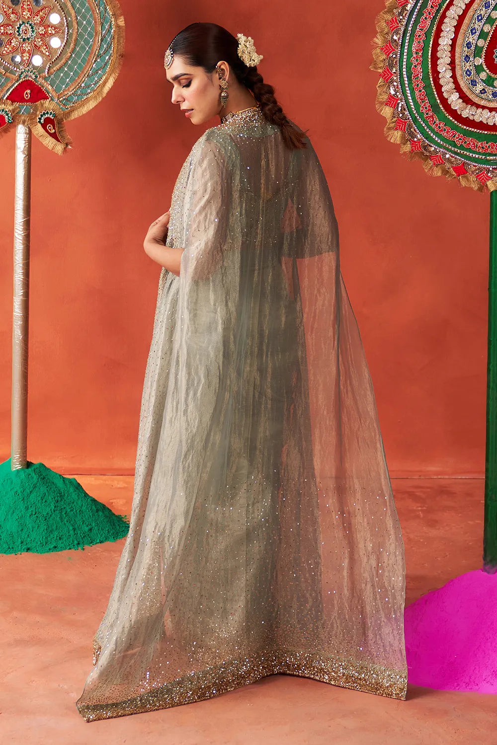 Saanjh Cape Saree Set - The Sverve