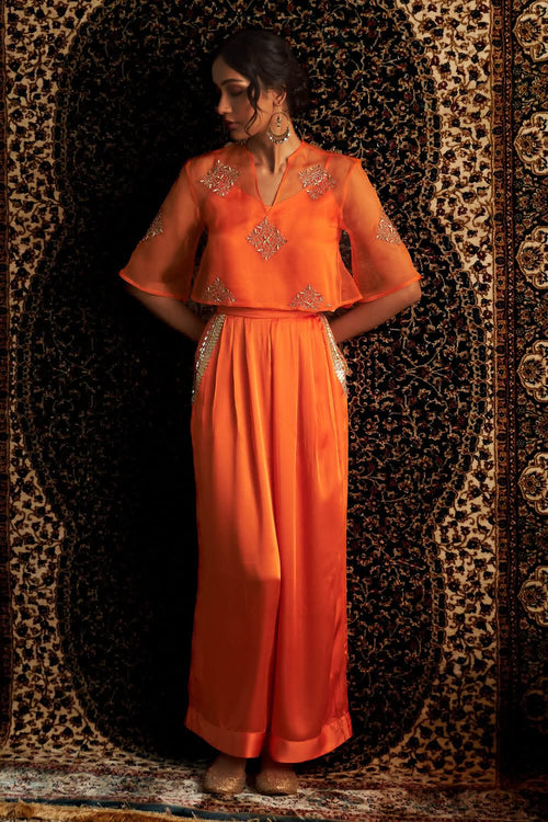 Saffron Embroidered Co-ord Set