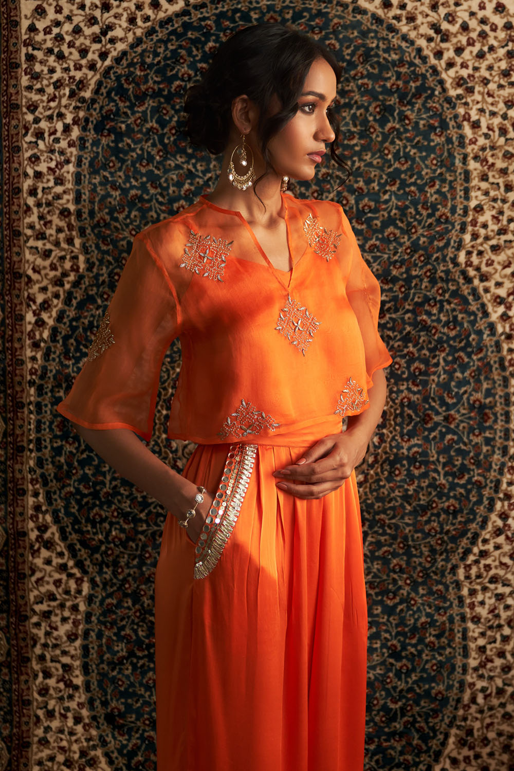 Saffron Embroidered Co-ord Set