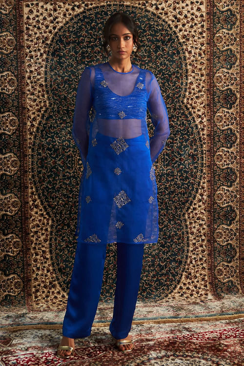 Neel Embroidered Straight  Co-ord set