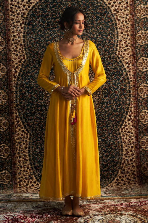 Marigold Embroidered Choga Set