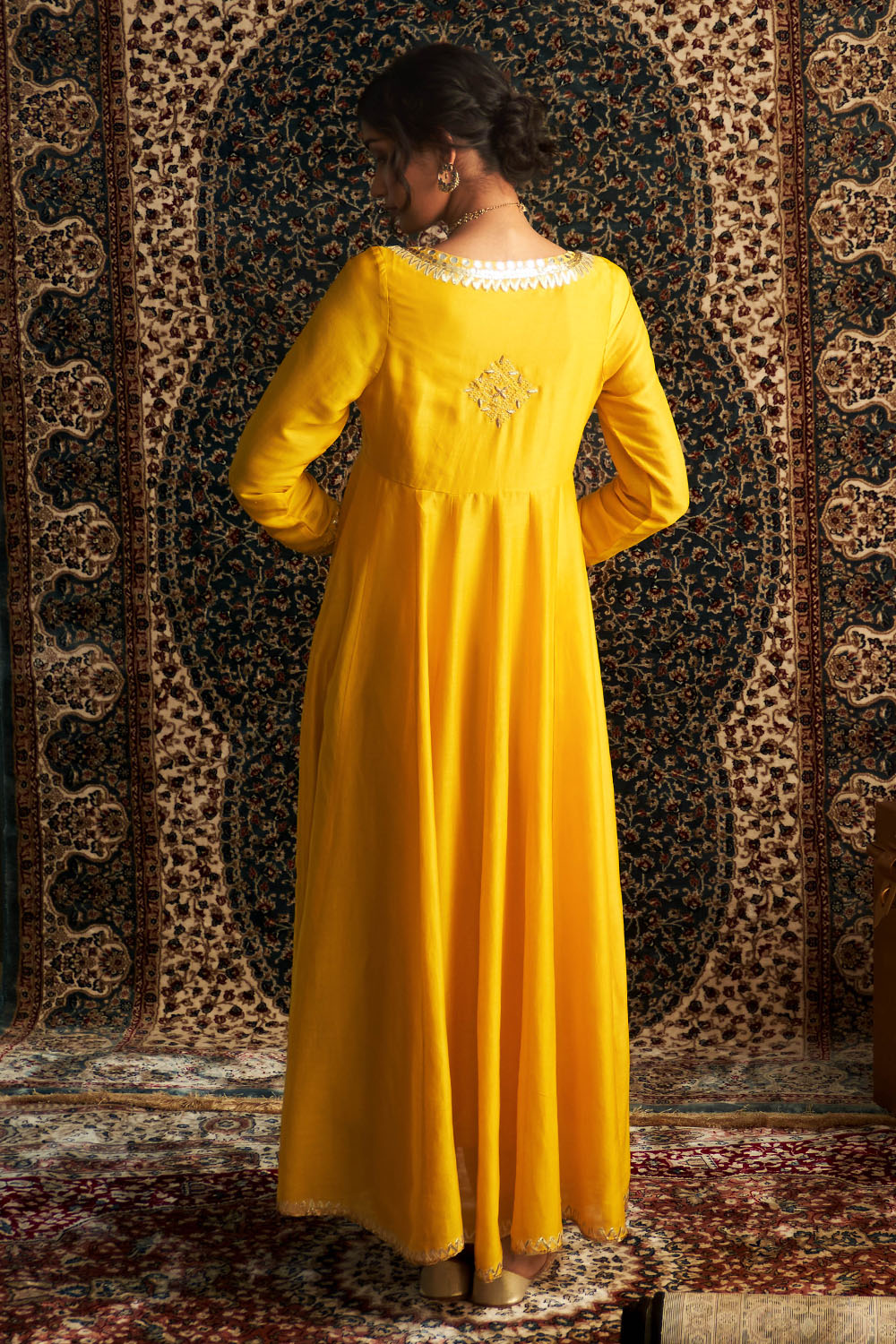 Marigold Embroidered Choga Set