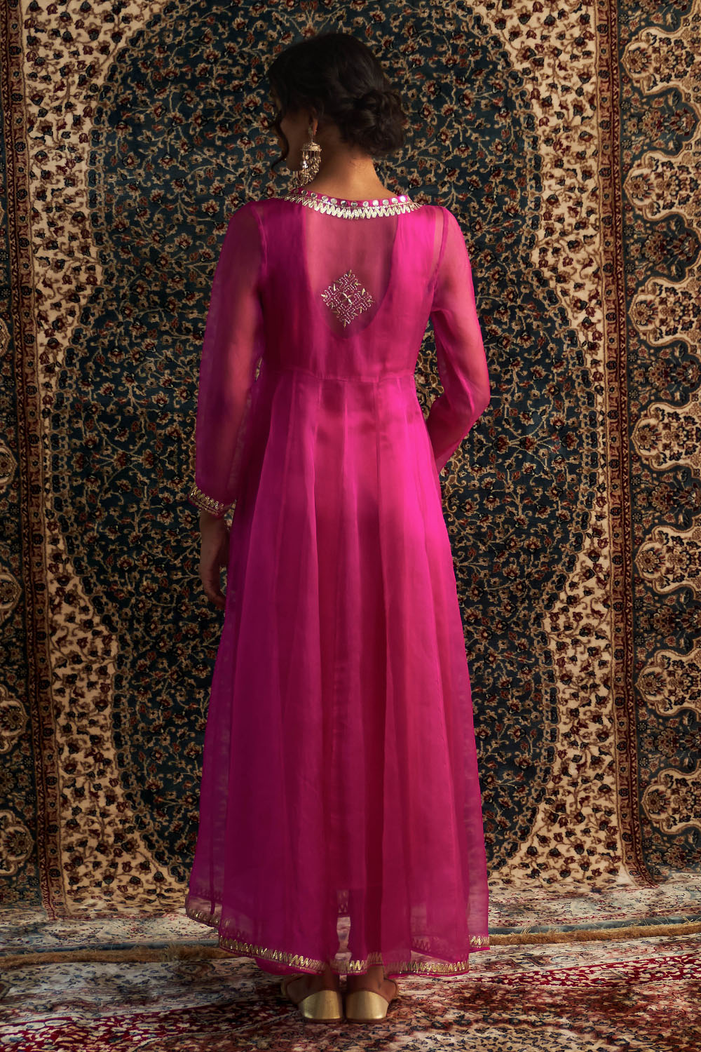 Rani Pink Embroidered Choga Set