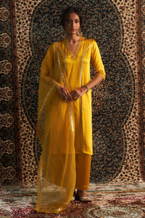 Marigold Embroidered Kurta Set