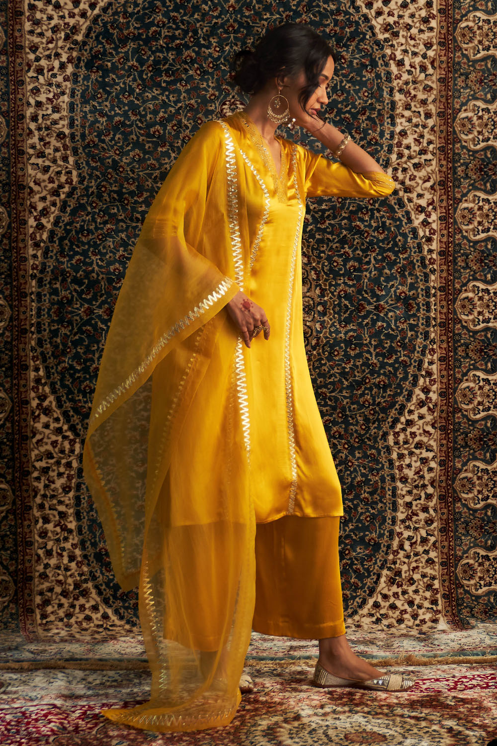 Marigold Embroidered Kurta Set