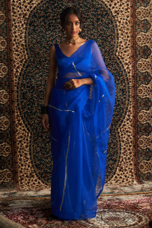 Prarambh Embroidered Organza Saree with Blouse