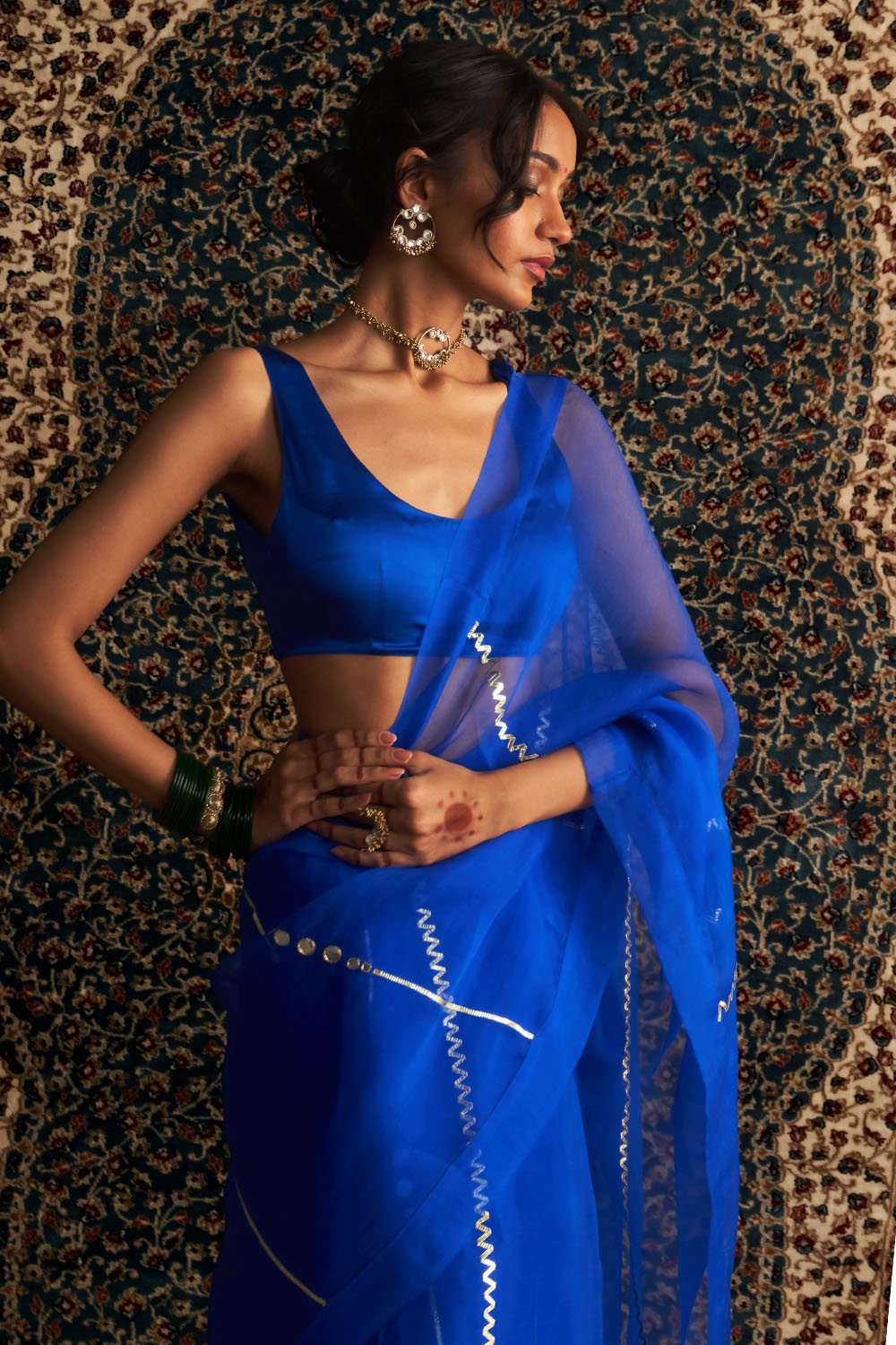 Prarambh Embroidered Organza Saree with Blouse