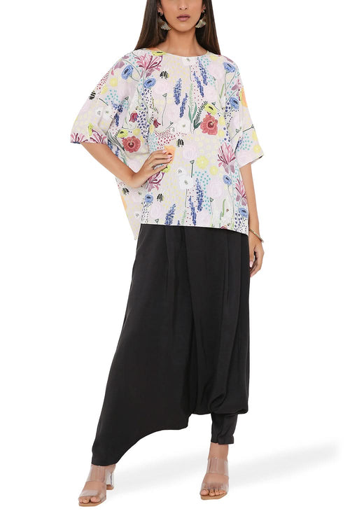 Stone Bee Garden Print Short Maya Dress