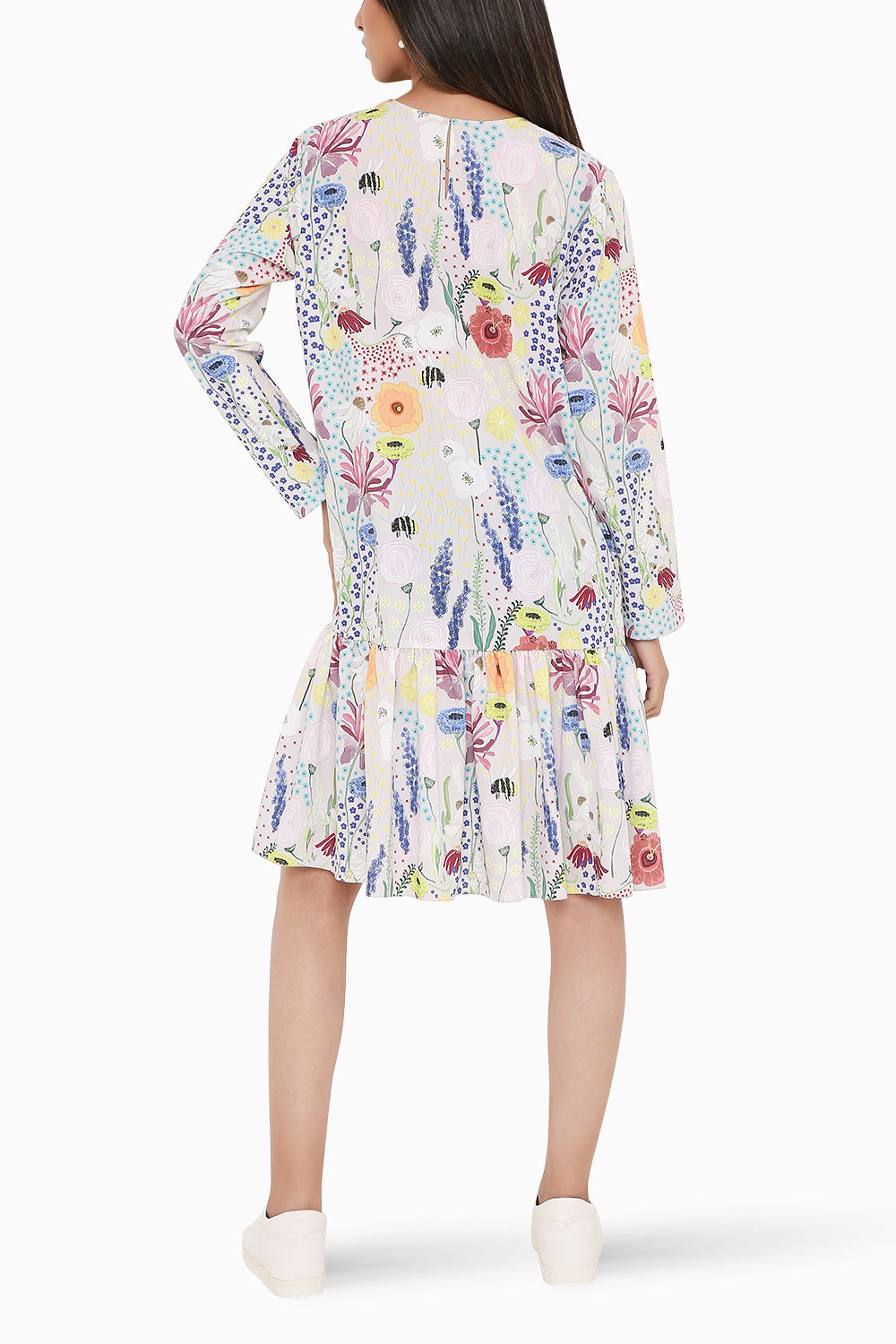 Stone Bee Printed Frill Dress