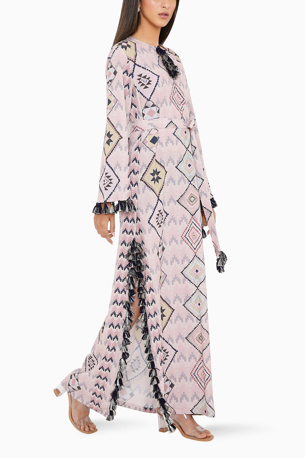 Blush Mosaic Diamond Printed Kaftan