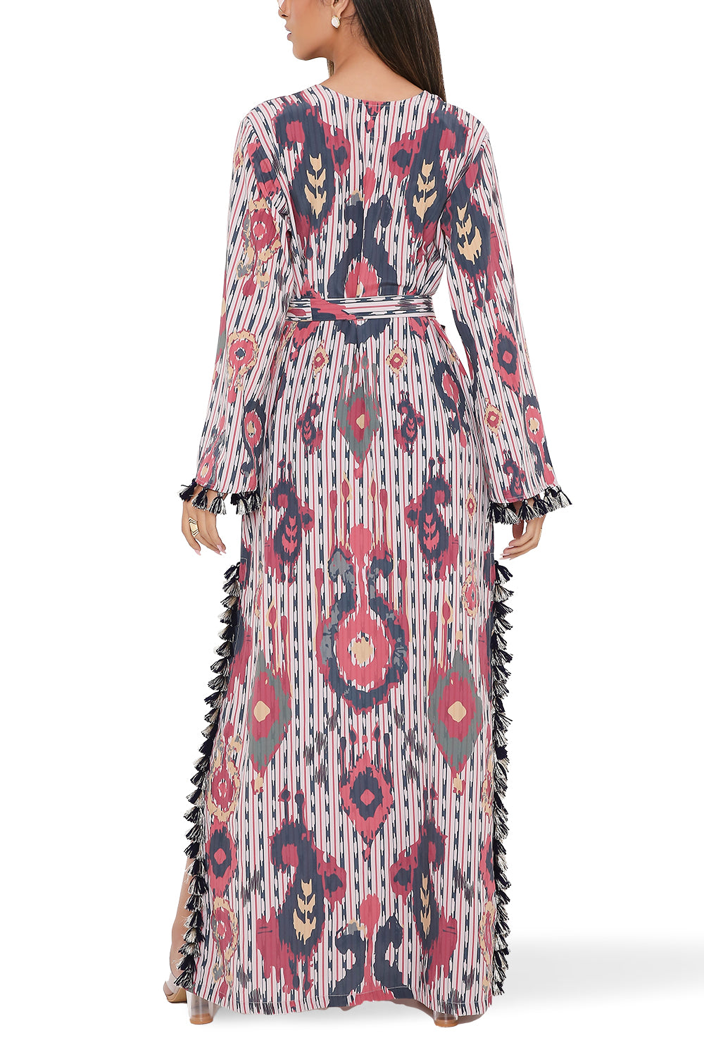 Red Ikat Tribe Printed Kaftan