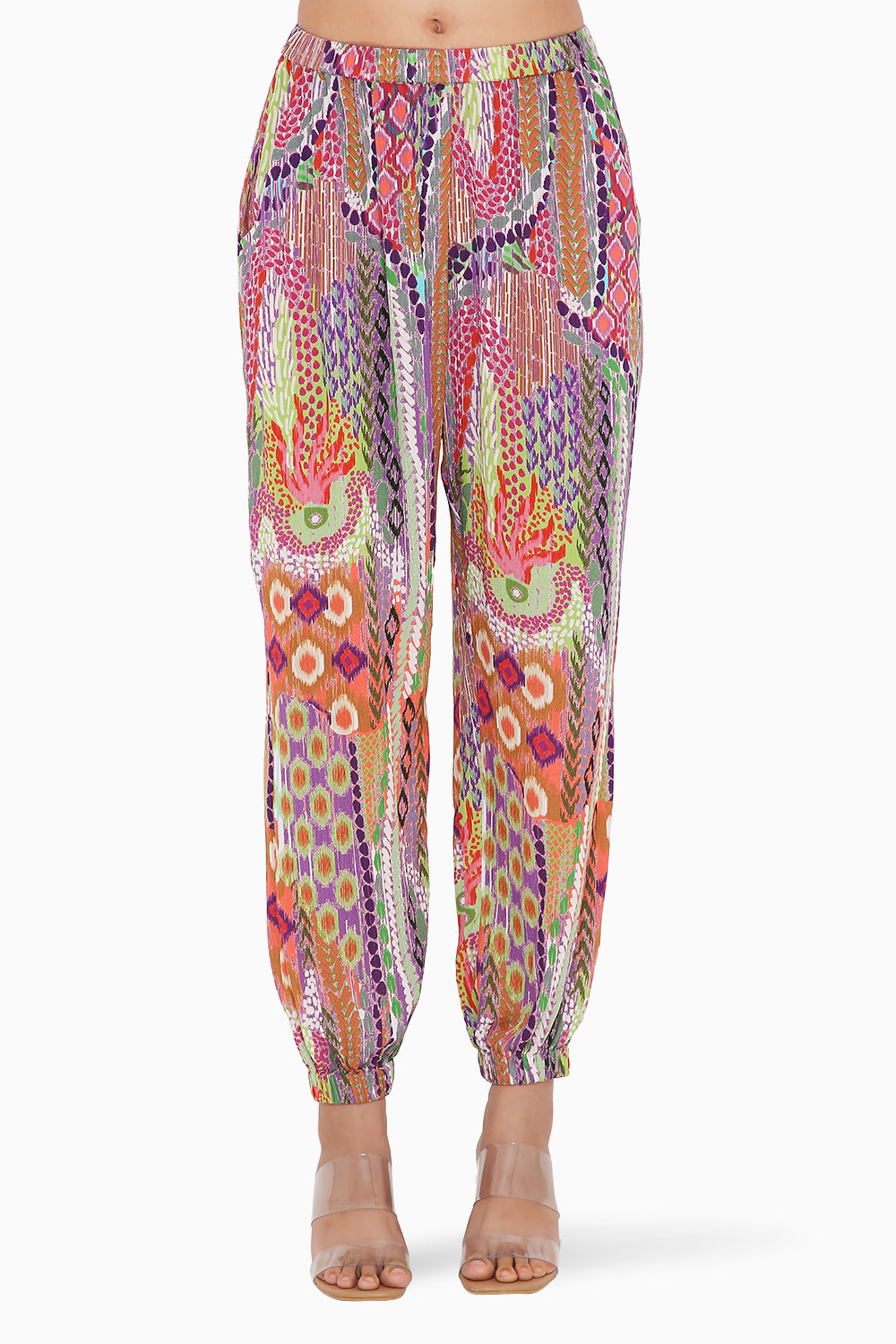 Multicolour African Print Wrinkle Top and Jogger Pants