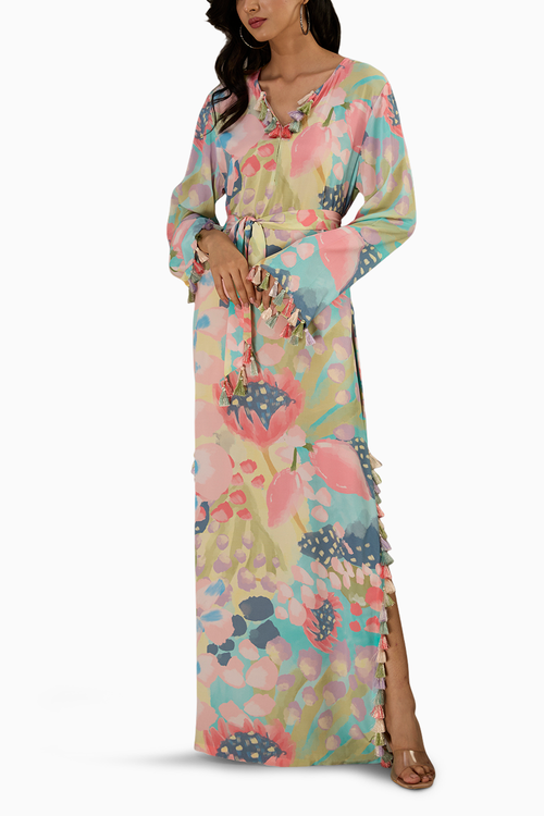 Euphoria Printed Long Beyza Kaftan