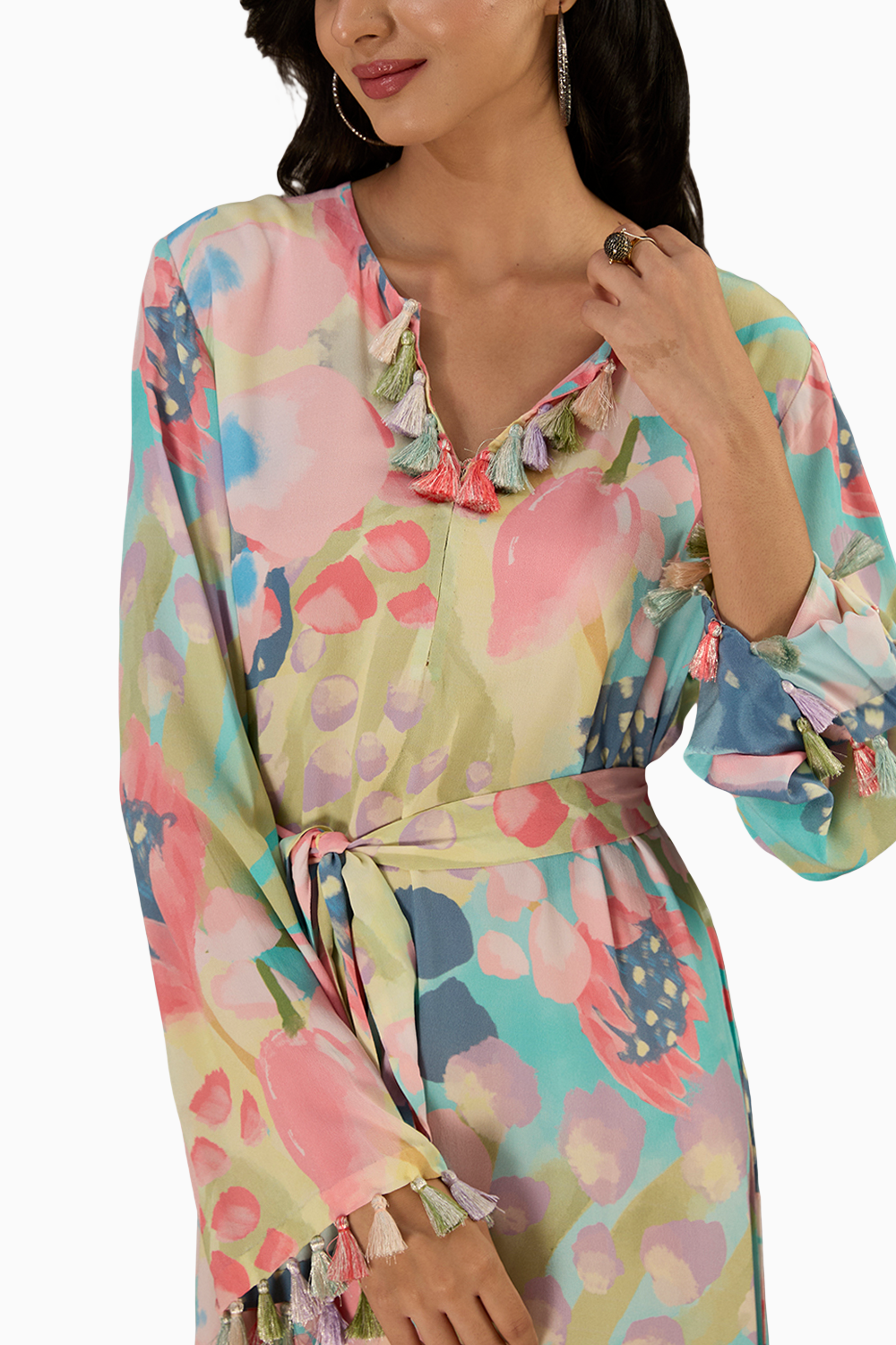 Euphoria Printed Long Beyza Kaftan