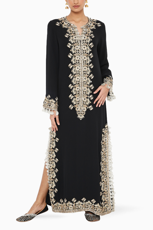 Nadima Black Embroidered Kaftan
