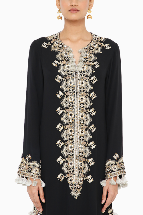 Nadima Black Embroidered Kaftan