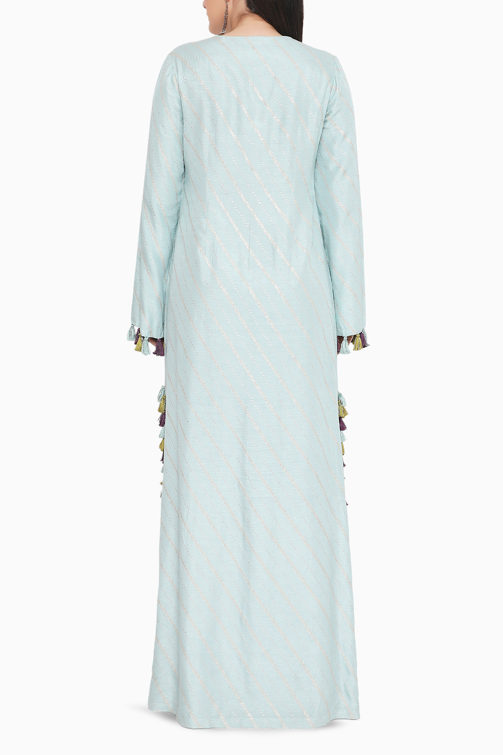 Powder Blue Embroidered Beyza Kaftan