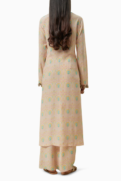 Stone Flower Kurta with Palazzo and Dupatta