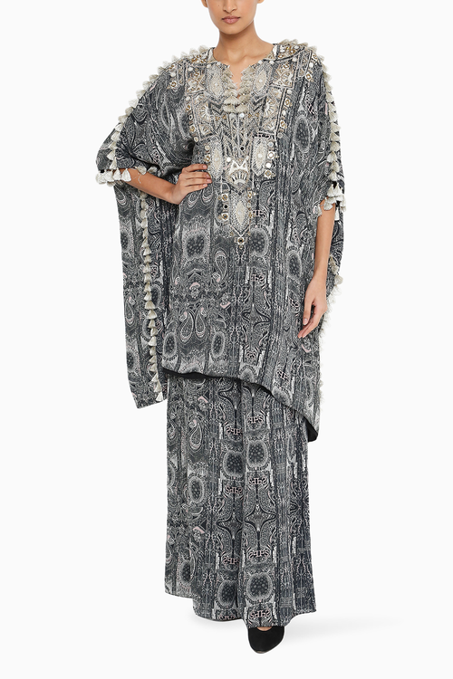 Tisha Embroidered Kaftan With Palazzo
