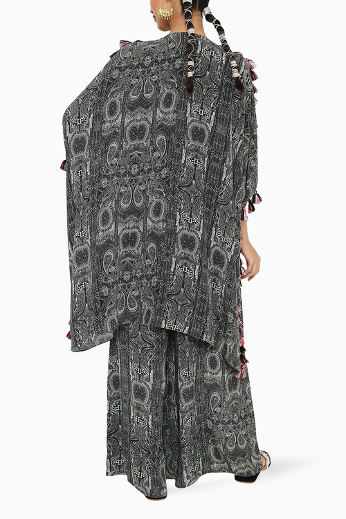 Salima Embroidered Short Kaftan With Palazzo