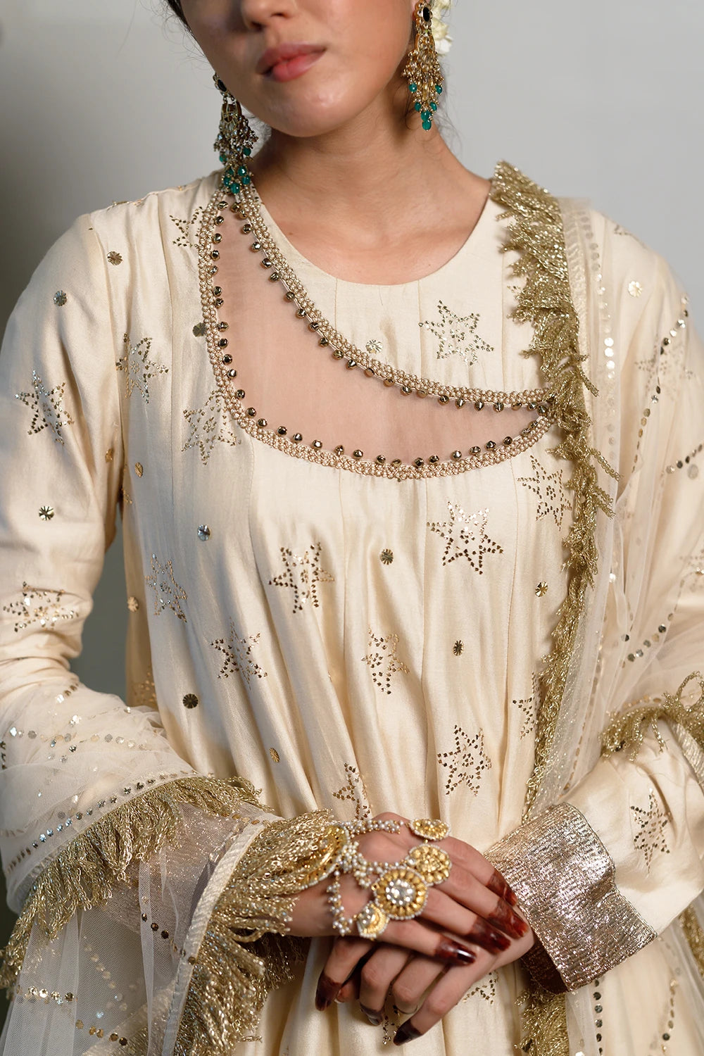 Afreen Stone Mukaish Silkmul Embroidered Kurta Set