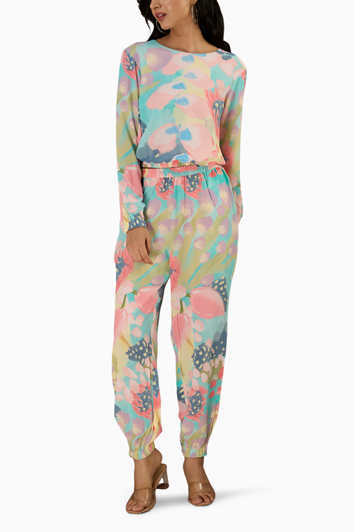 Euphoria Printed Top With Jogger Pant