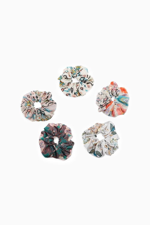 Set of 5 Assorted Silkmul Scrunchies