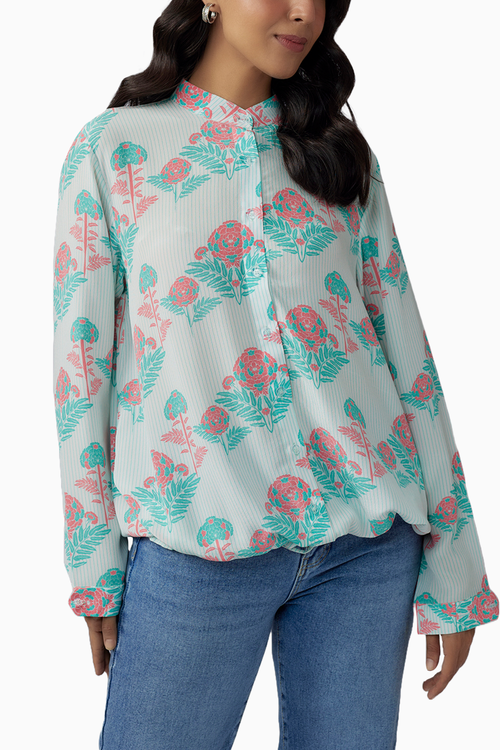Pink Printed Crepe Top