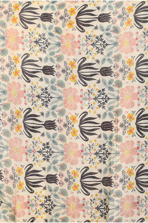 Cream Tulip Garden Printed Scarf
