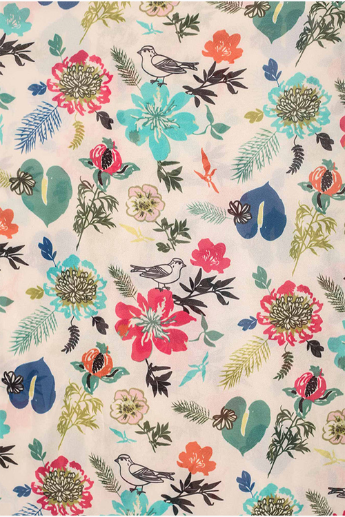 Cream Saheba Printed Scarf