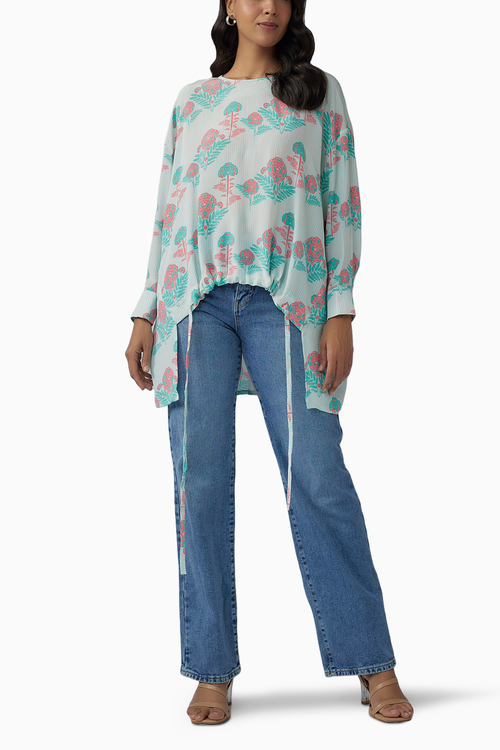 Pink Printed Crepe Tunic