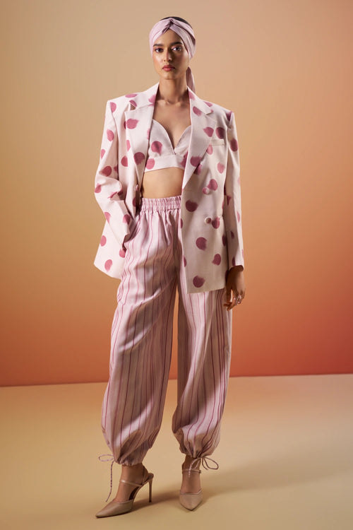 Vedika Printed Polka Stripped Co-ord Set