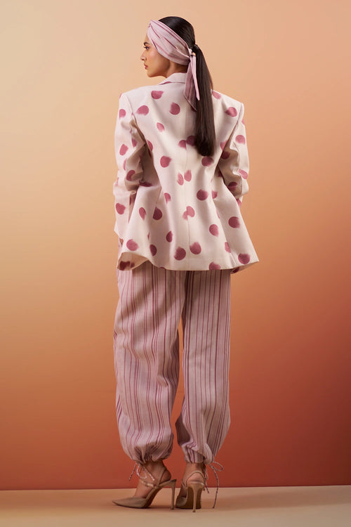 Vedika Printed Polka Stripped Co-ord Set