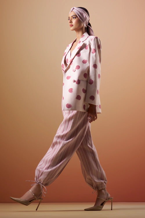 Vedika Printed Polka Stripped Co-ord Set